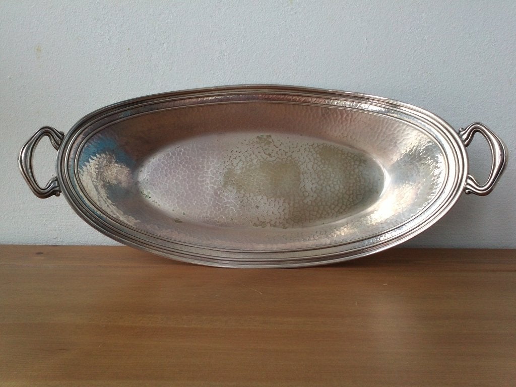 Zeldzame antieke Apollo silverplate schaal uit Amerika 37 cm, Ophalen of Verzenden