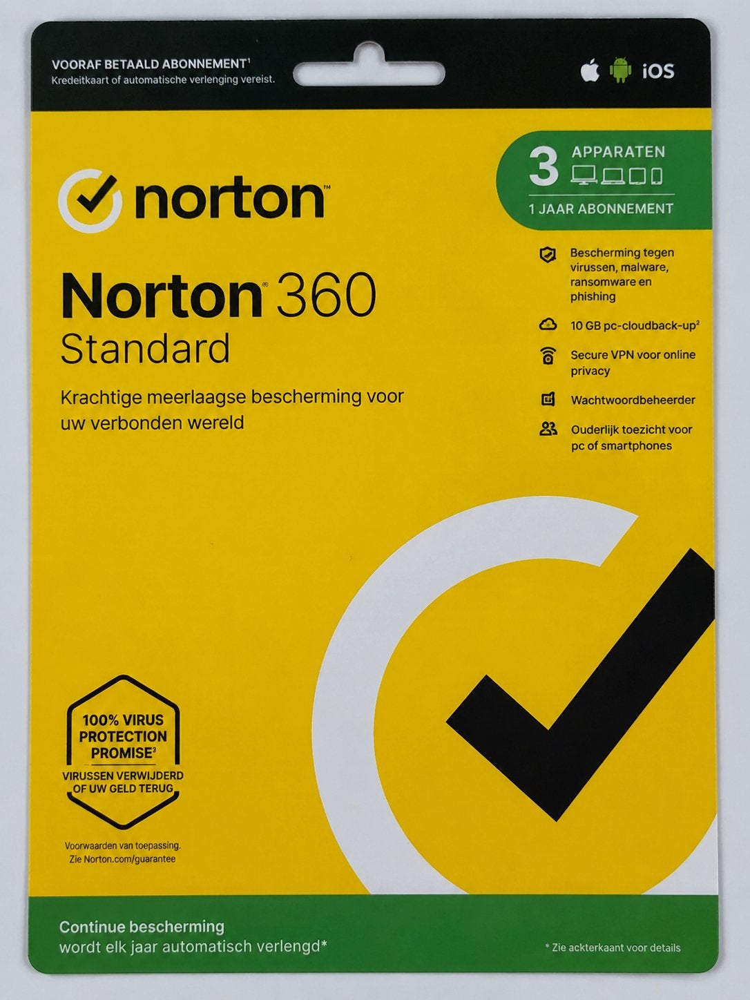 Norton 360 Standard - 3 Apparaten - 1 Jaar Abonnement, Computers en Software, Antivirus- en Beveiligingssoftware, Ophalen, Nieuw