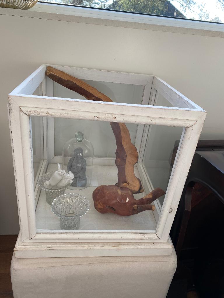 Decoratieve bak, Ophalen, Gebruikt, Vierkant, Hout