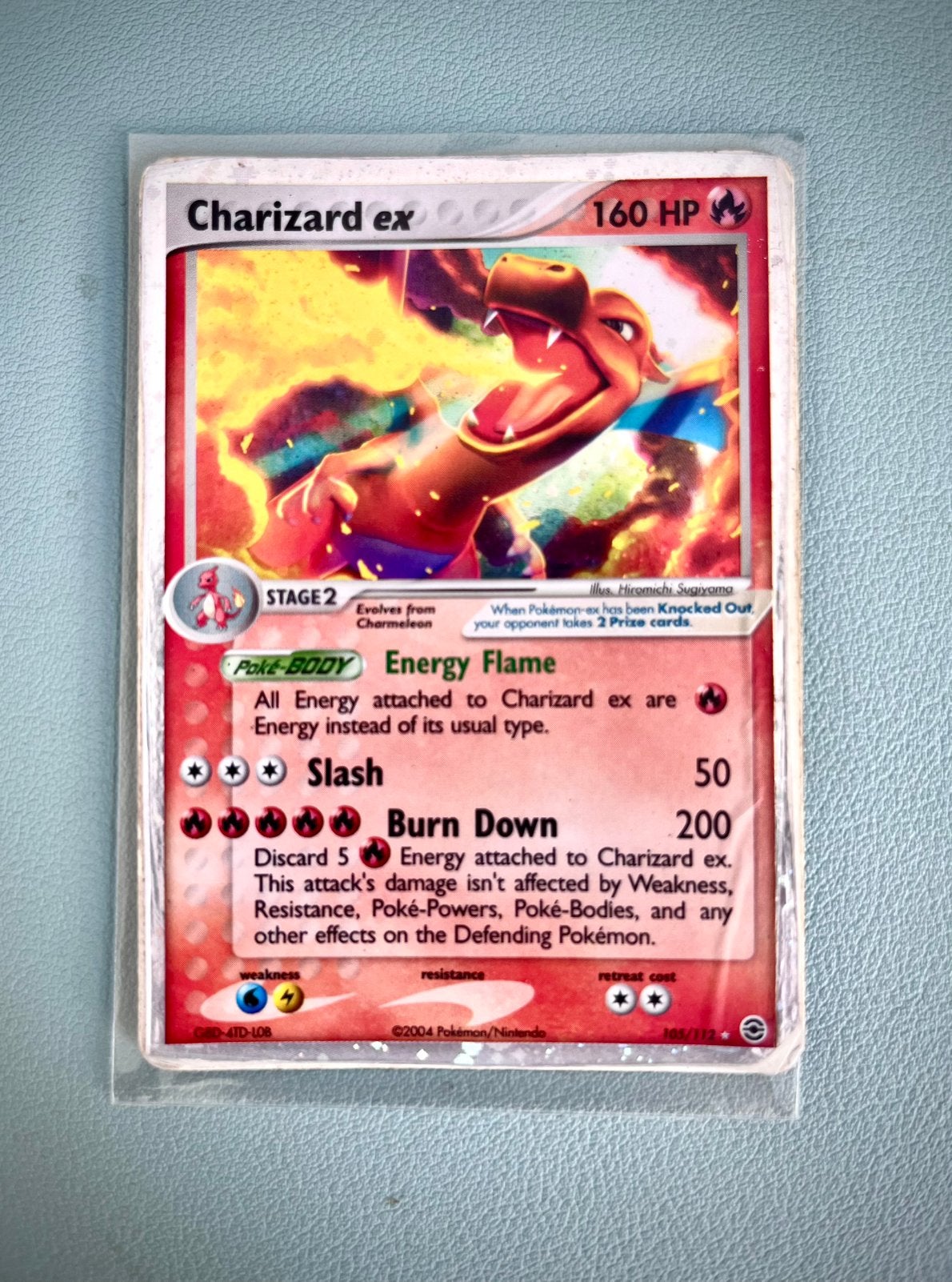 Charizard ex Pokémon kaart 2004 (FireRed & LeafGreen), Verzenden, Gebruikt, Losse kaart, Foil