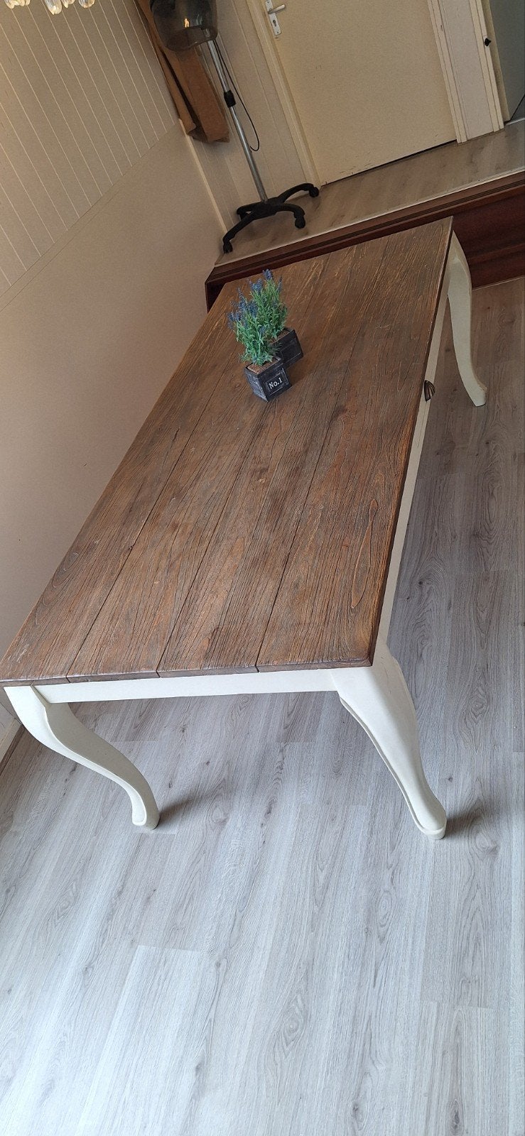 Mooie eetkamer tafel 220x98 vrije ruimte onderzijde 67, Ophalen of Verzenden, Zo goed als nieuw, Rechthoekig, 50 tot 100 cm