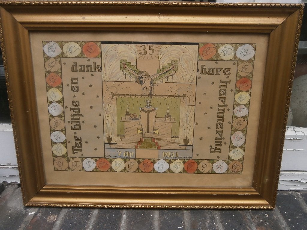 Religie, Kerkelijke Kunst, Art. Deco Herinneringsafbeelding, Ophalen