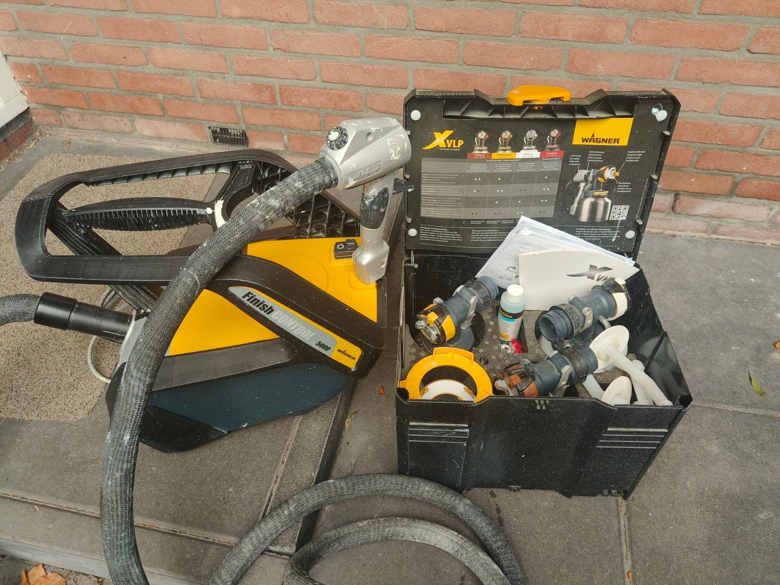 Wagner FinishControl 5000 XVLP Verfspuit met veel extra's, Ophalen, Gebruikt, Verfspuit of Verfpomp