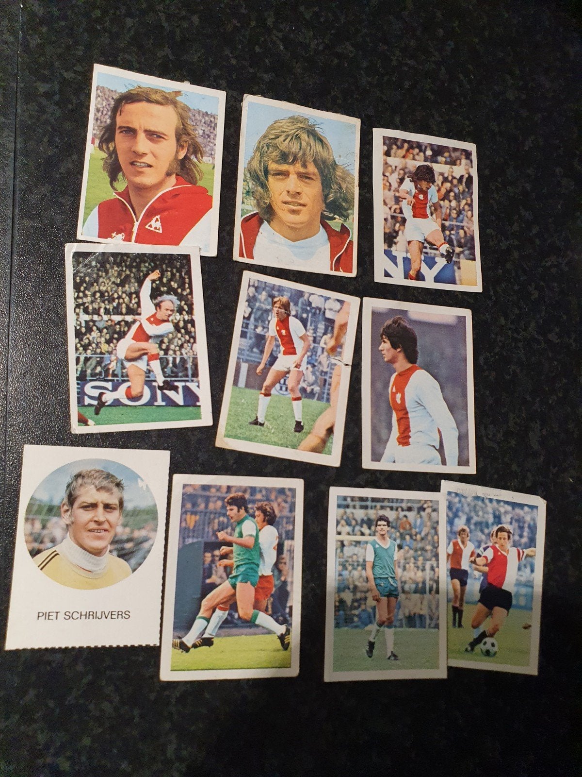 Oude Voetbalplaatjes begin 70, Ophalen of Verzenden, Gebruikt, Ajax, Poster, Plaatje of Sticker