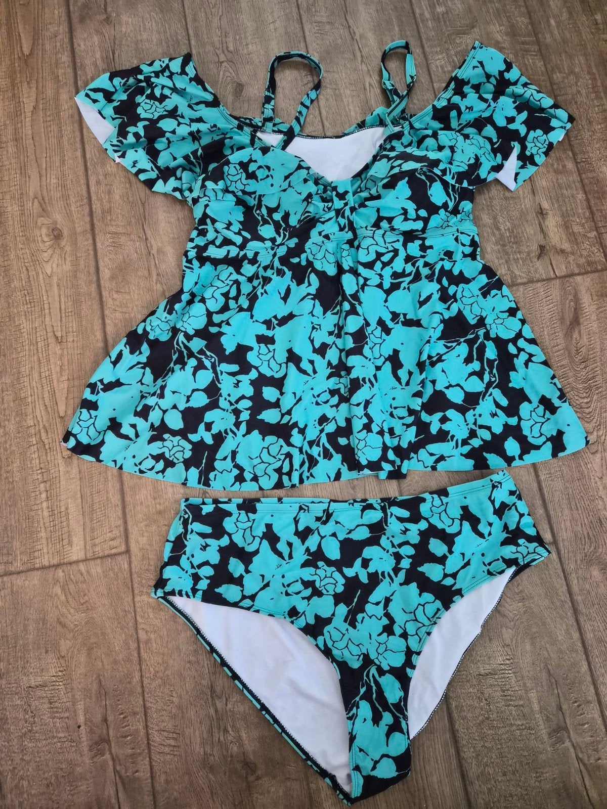 Shein 4XL Bloemenprint Tankini, Kleding | Dames, Badmode en Zwemkleding, Nieuw, Bikini, Shein, Verzenden