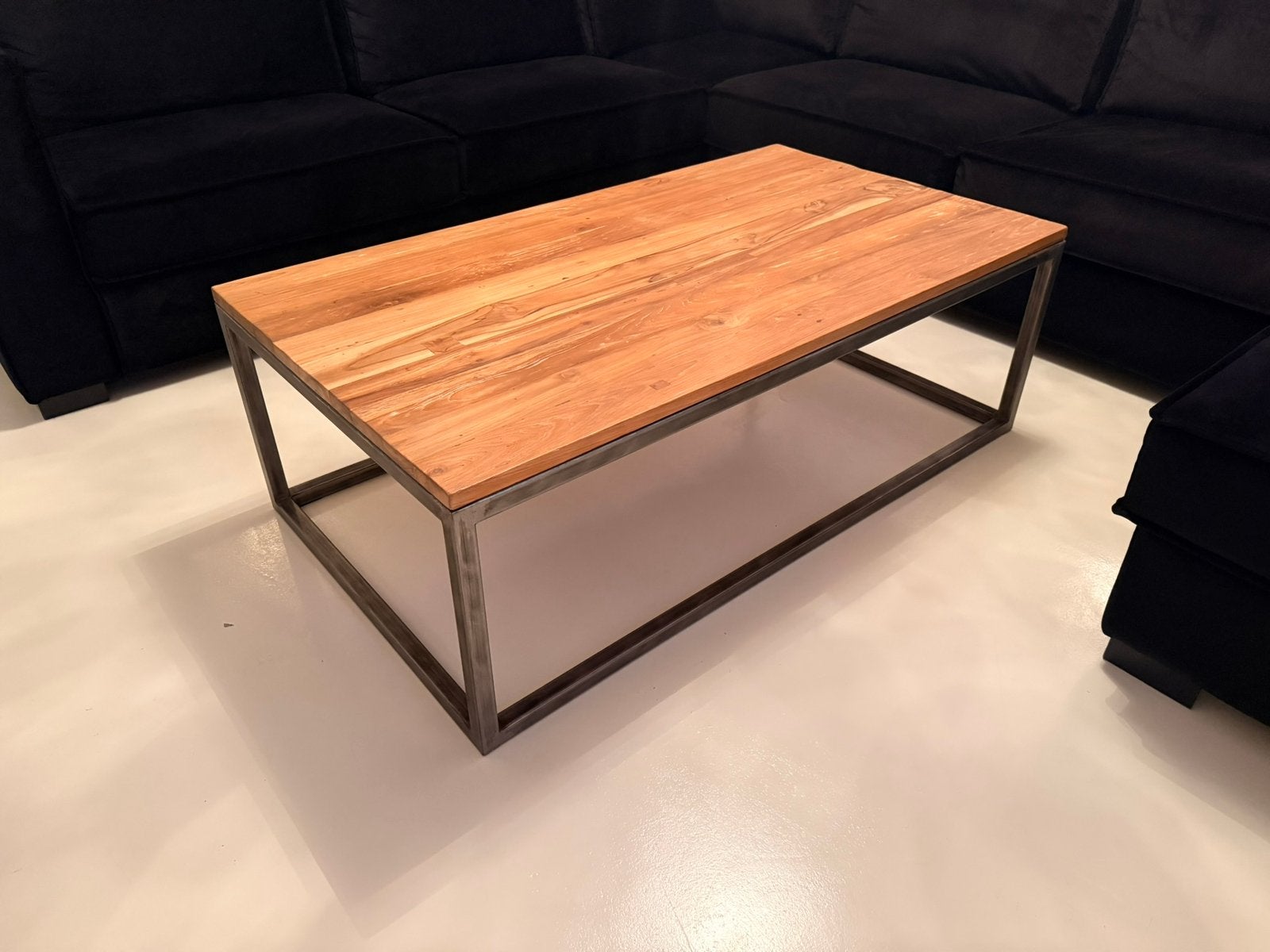 Salontafel | Teakhout | Tower Living “Venetië”, Ophalen, Gebruikt, 100 tot 150 cm, Industrieel, Landelijk