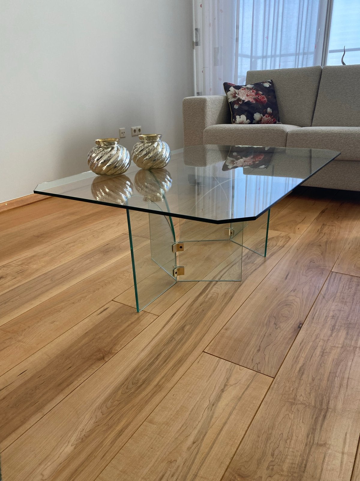 Glazen salontafel met uniek design 120x80cm 40 cm hoog, Ophalen, 100 tot 150 cm, 50 tot 100 cm, Glas