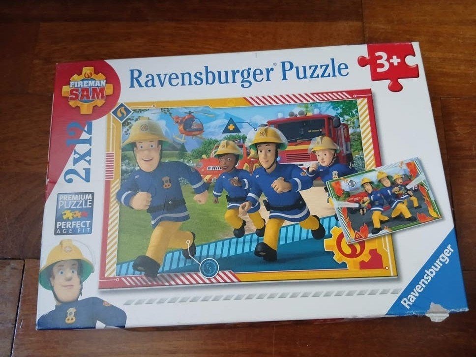 Ravensburger Brandweer Sam Puzzel 2x12 stukjes, Ophalen of Verzenden, 10 tot 50 stukjes, Gebruikt, 2 tot 4 jaar