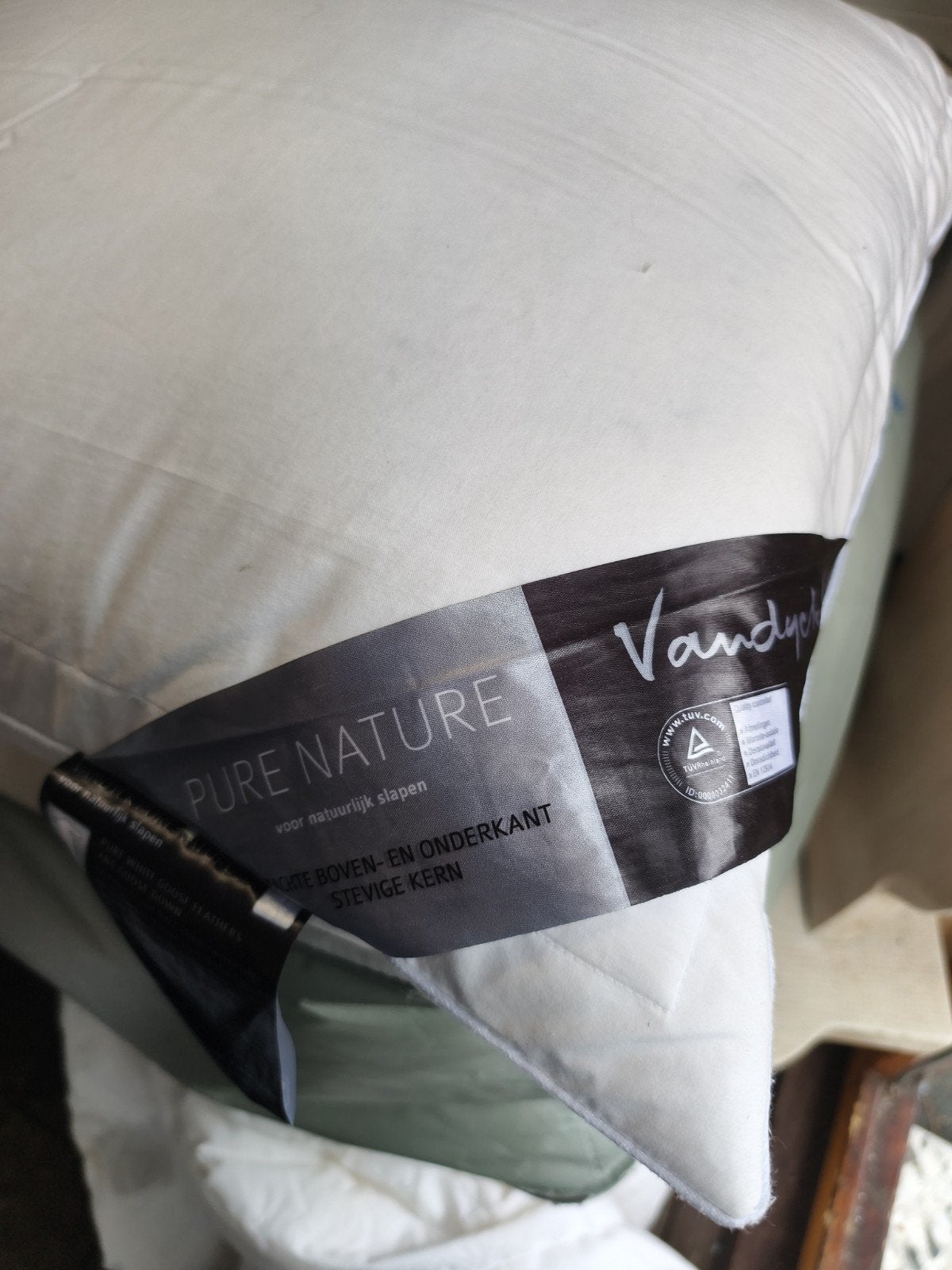 Vandyck Pure Nature3 kamer Hoofdkussen Ganzendons 60x70nieuw, Overige merken, Ademend, Wit, Onbekend