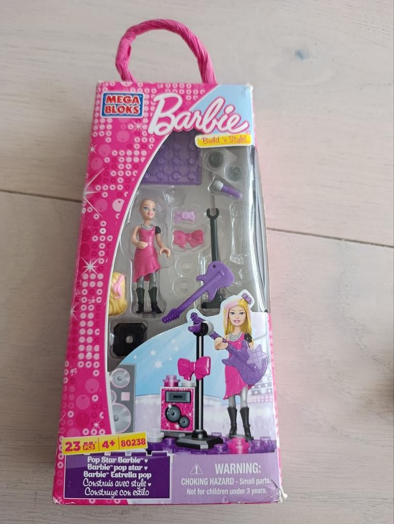 zgan mega bloks barbie gitaar microfoon box set past lego, Ophalen of Verzenden, Zo goed als nieuw, Megabloks