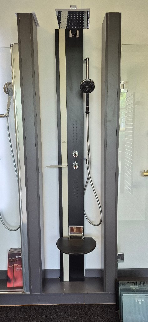 NIEUW Novellini Line 1 luxe douchepaneel met zitje zwart, Ophalen, Nieuw, Douche