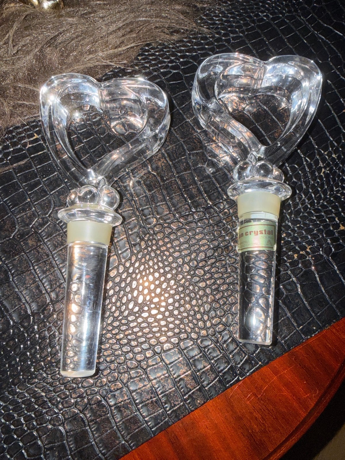 Set van 2 kristallen hartvormige karaf/flessenstoppers, Ophalen of Verzenden