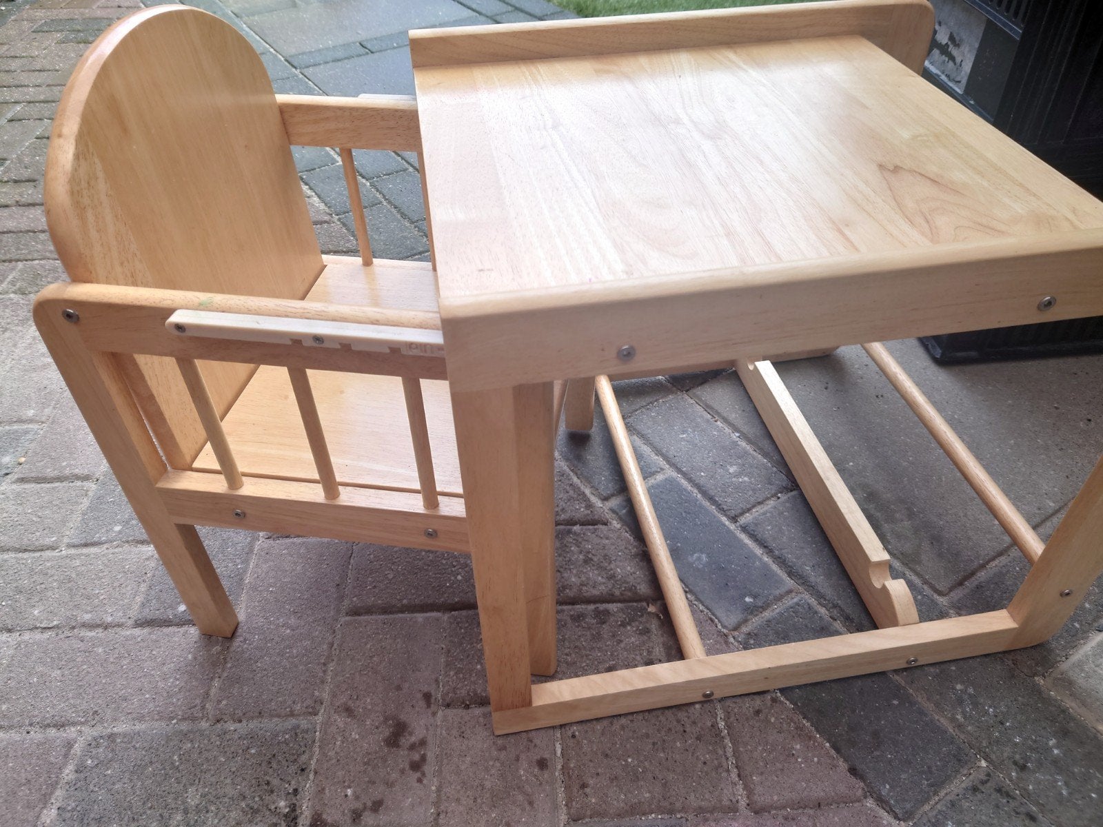 Kubus kinderstoel - Houten kinderstoel met tafel, Ophalen