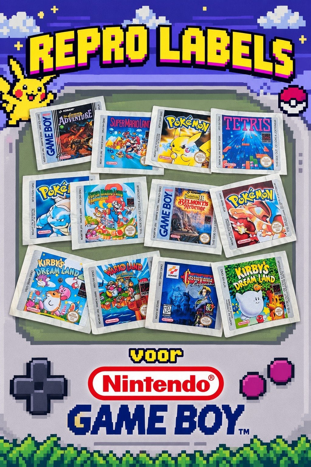 Nintendo GameBoy Cartridge Labels, Ophalen of Verzenden, Nieuw