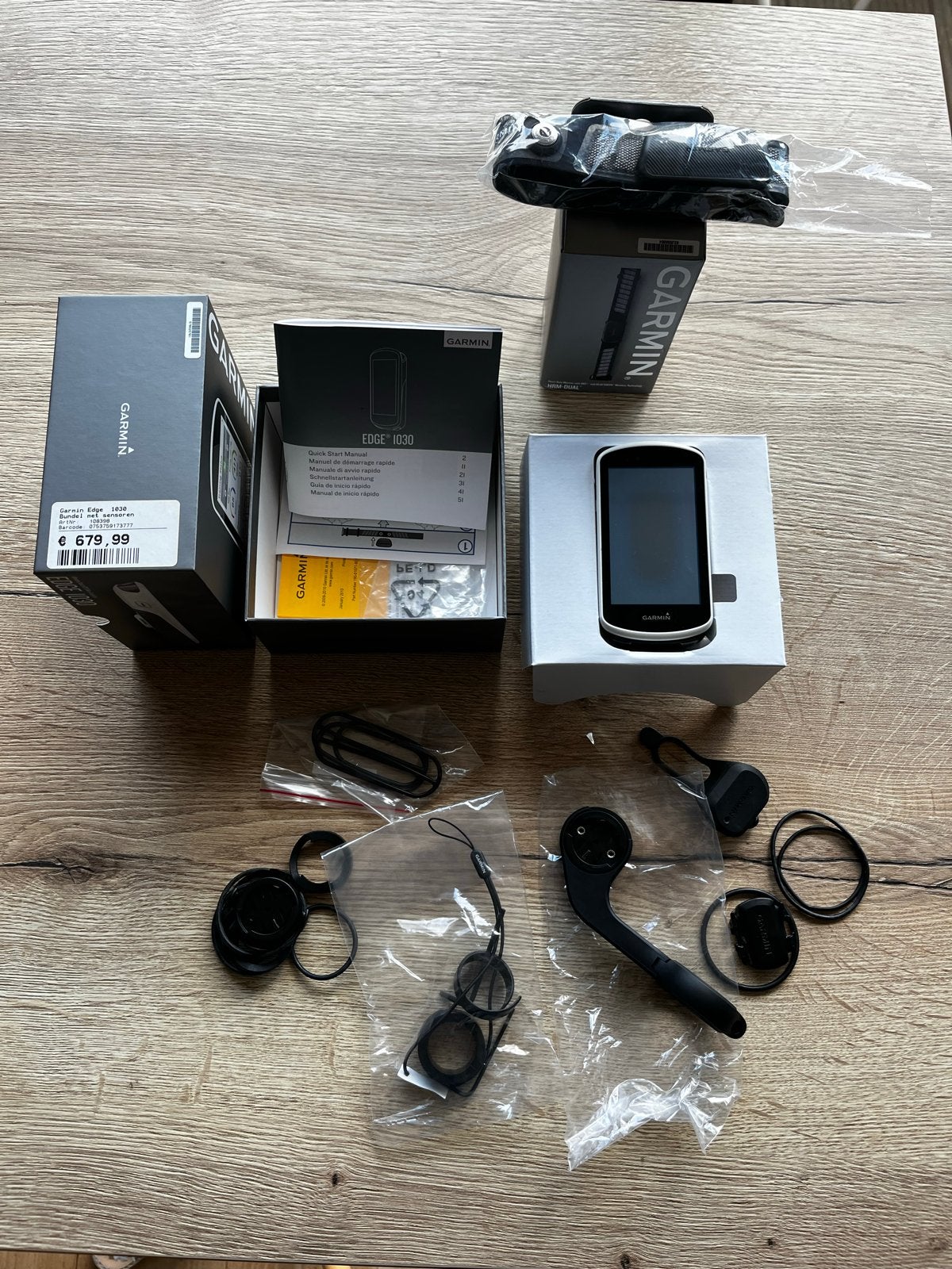 Garmin Edge 1030 Bundel met Nieuwe Hartslagsensor, Sport en Fitness, Ophalen of Verzenden, Zo goed als nieuw, Overige typen