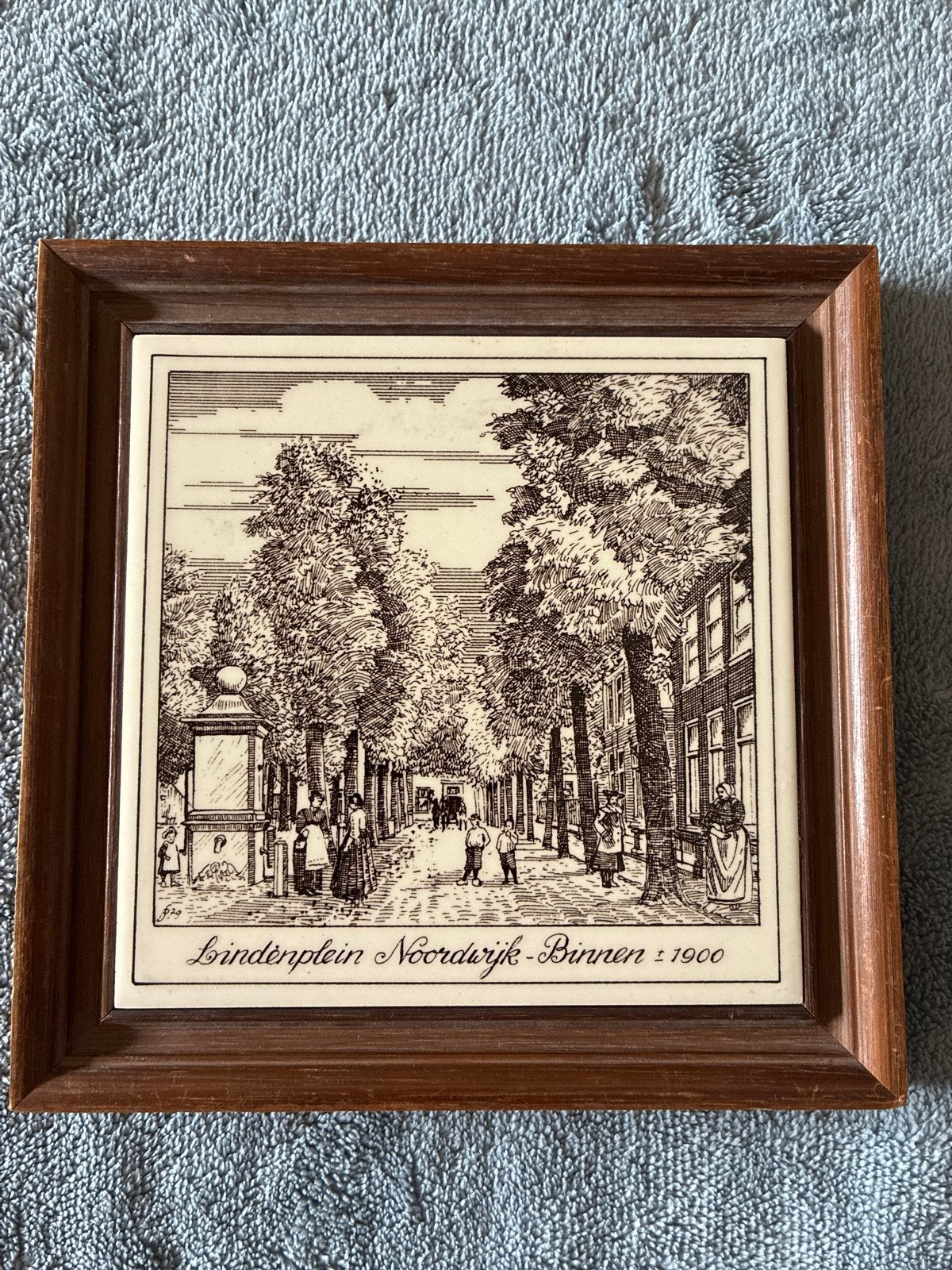 Tegeltableau Lindenplein Noordwijk-Binnen  1900, Antiek en Kunst, Antiek | Wandborden en Tegels, Ophalen of Verzenden
