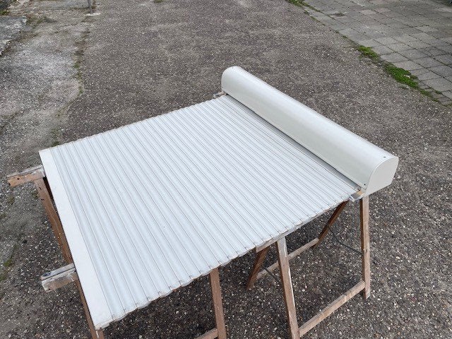 Wit rolluik 120 cm breed x 166,5 cm hoog, Gebruikt, 100 tot 150 cm, Wit, Ophalen of Verzenden