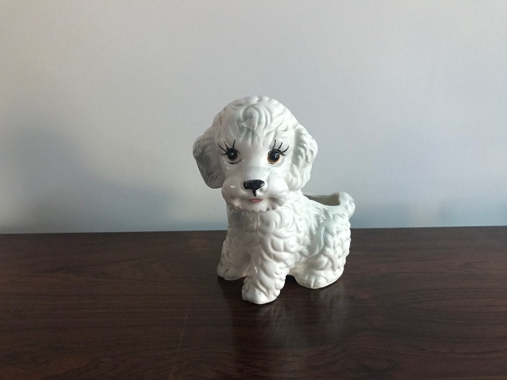 Retro vintage bloempot hond poedel, Ophalen of Verzenden, Huis en Inrichting