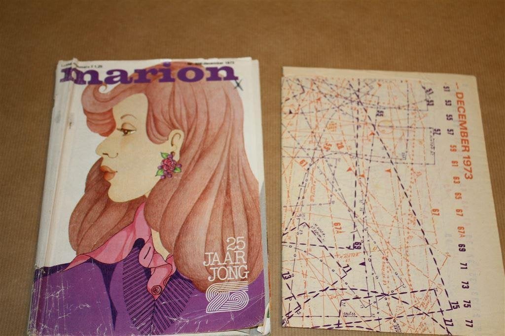 Marion - December 1973 - Vintage mag met kledingpatronen, Ophalen of Verzenden, Gelezen, Mode algemeen