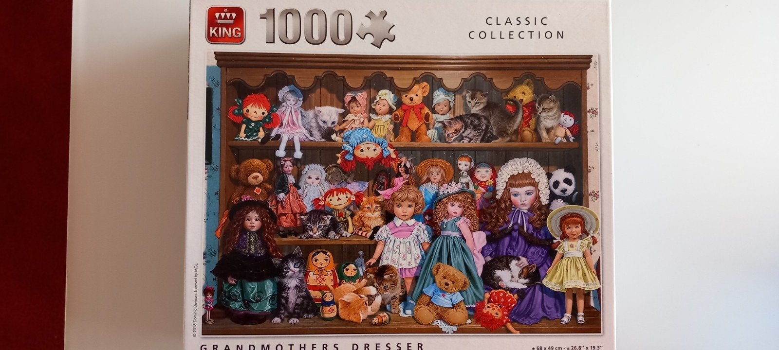 King Legpuzzel 1000 stukjes: Grandmother's Dresser, Ophalen, 500 t/m 1500 stukjes, Zo goed als nieuw, Legpuzzel