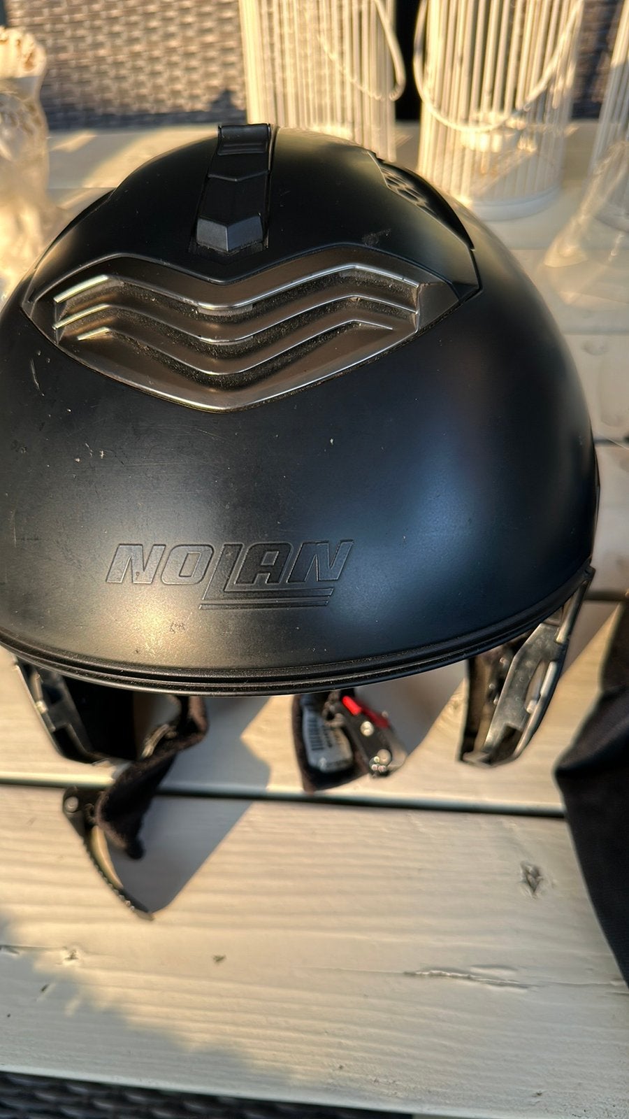 Nolan motorhelm alleen netje binnen moet vernieuwd  worden, Motoren, Nolan, XL, Ophalen of Verzenden, Integraalhelm