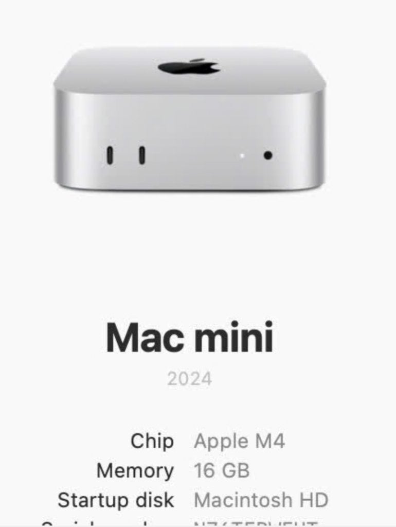 Mac Mini M4 16GB 256GB z.g.a.n., Computers en Software, Ophalen, 256 GB, SSD, Zo goed als nieuw