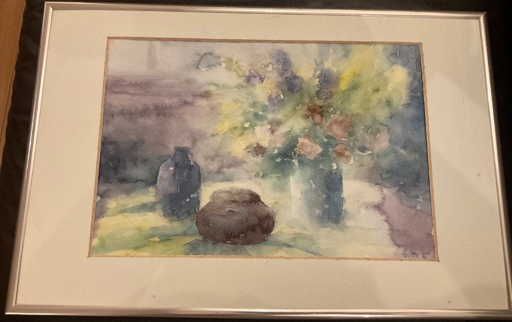 Aquarel - 1997 - ANNEKE WITTE - Bloemstilleven, Ophalen, Stilleven, Impressionistisch, Aquarel