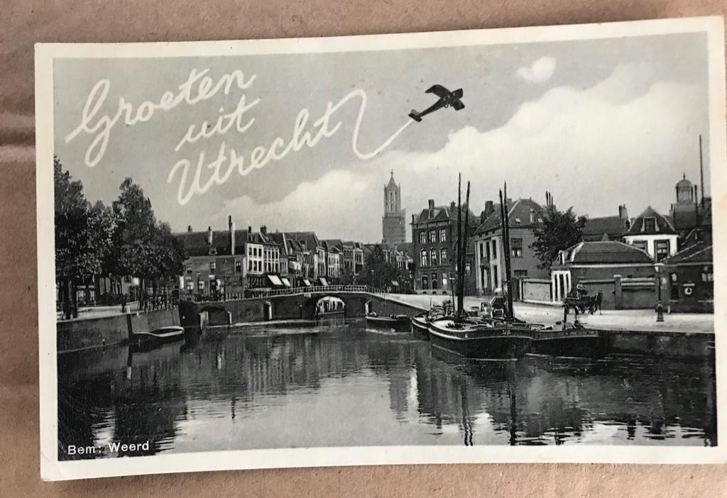 ansichtkaart van groeten uit Utrecht ; Bem. Weerd., Verzenden, 1920 tot 1940, Utrecht