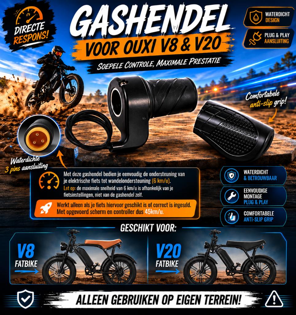 ‍️Fatbike Gashendel ouxi/Qmwheel | V8,H9,Q8,C80,V20 en pro, Verzenden, Elektrische fiets, Motor, Nieuw