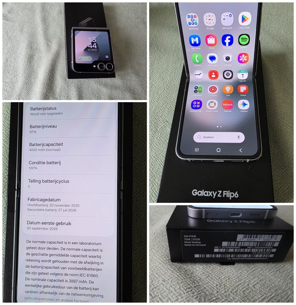 Samsung Galaxy Z Flip 6 vouwtelefoon Nwstaat 512GB accu 100%