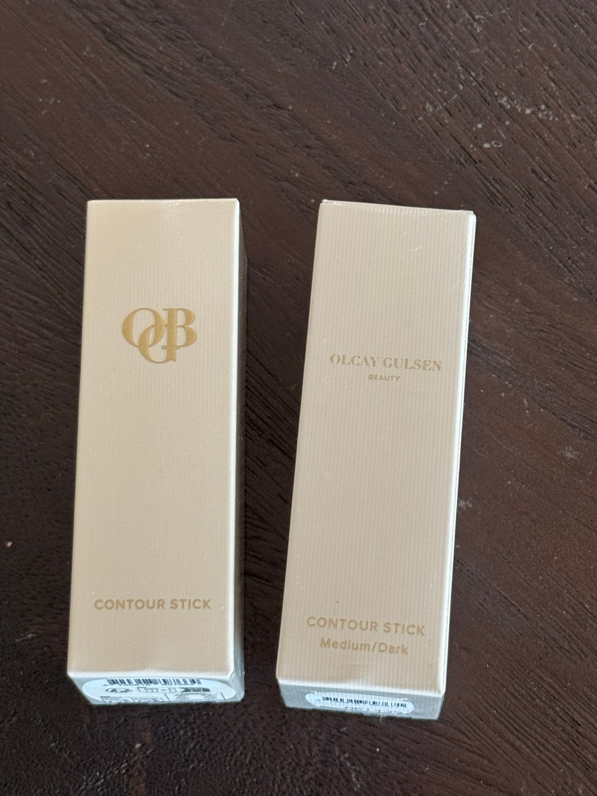2x olcay gulsen contour stick light medium & medium dark, Ophalen of Verzenden, Zo goed als nieuw, Gehele gezicht