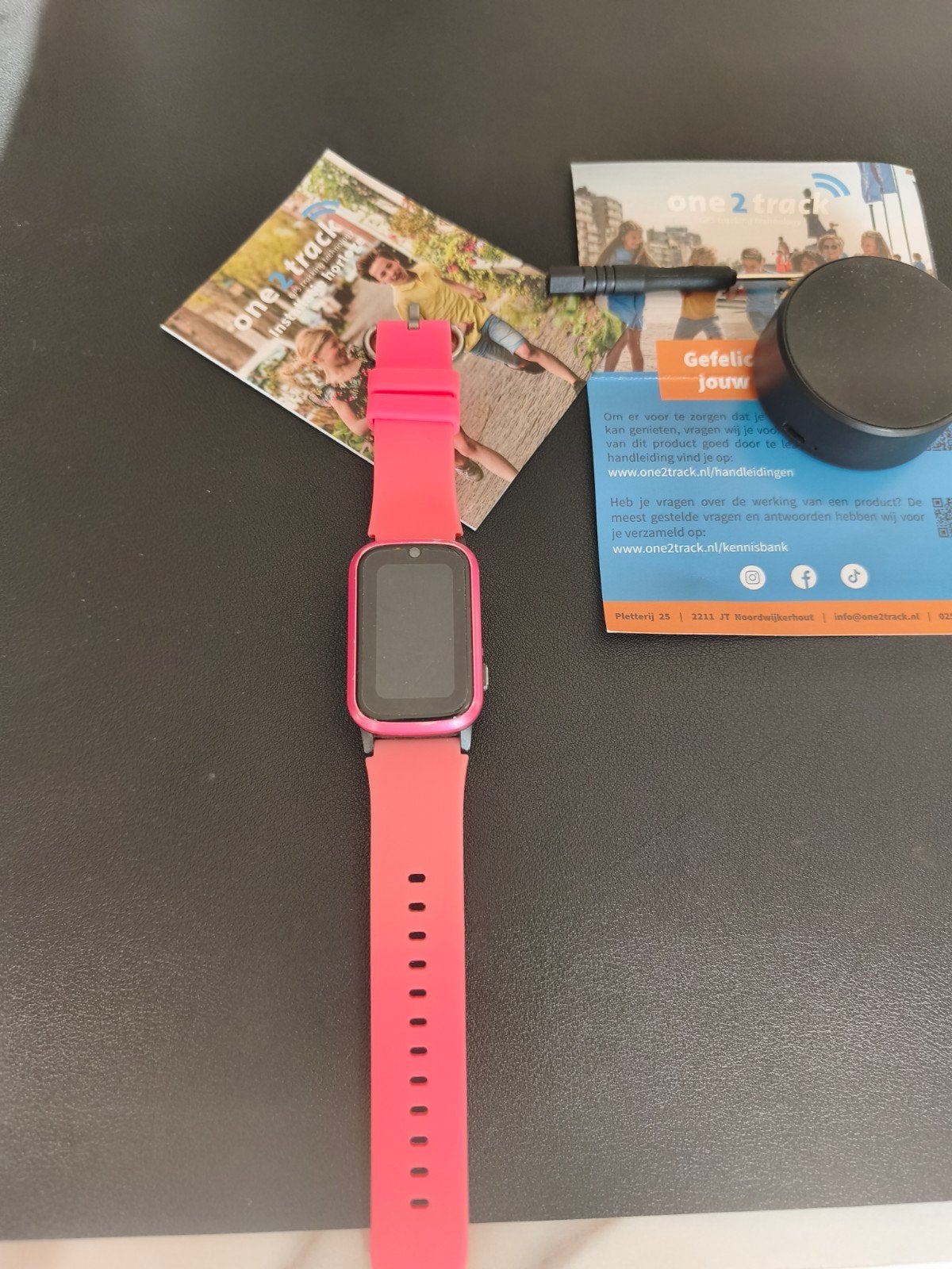 One 2 Track Horloge, Sieraden, Tassen en Uiterlijk, Horloges | Kinderen, Ophalen of Verzenden, Gebruikt, Roze, Meisje