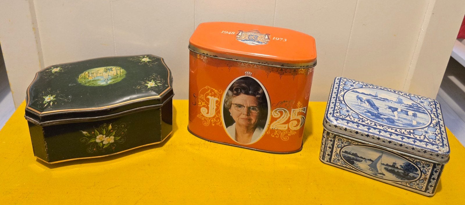 Vintage blikken trommeltjes, Ophalen of Verzenden, Gebruikt, Overige
