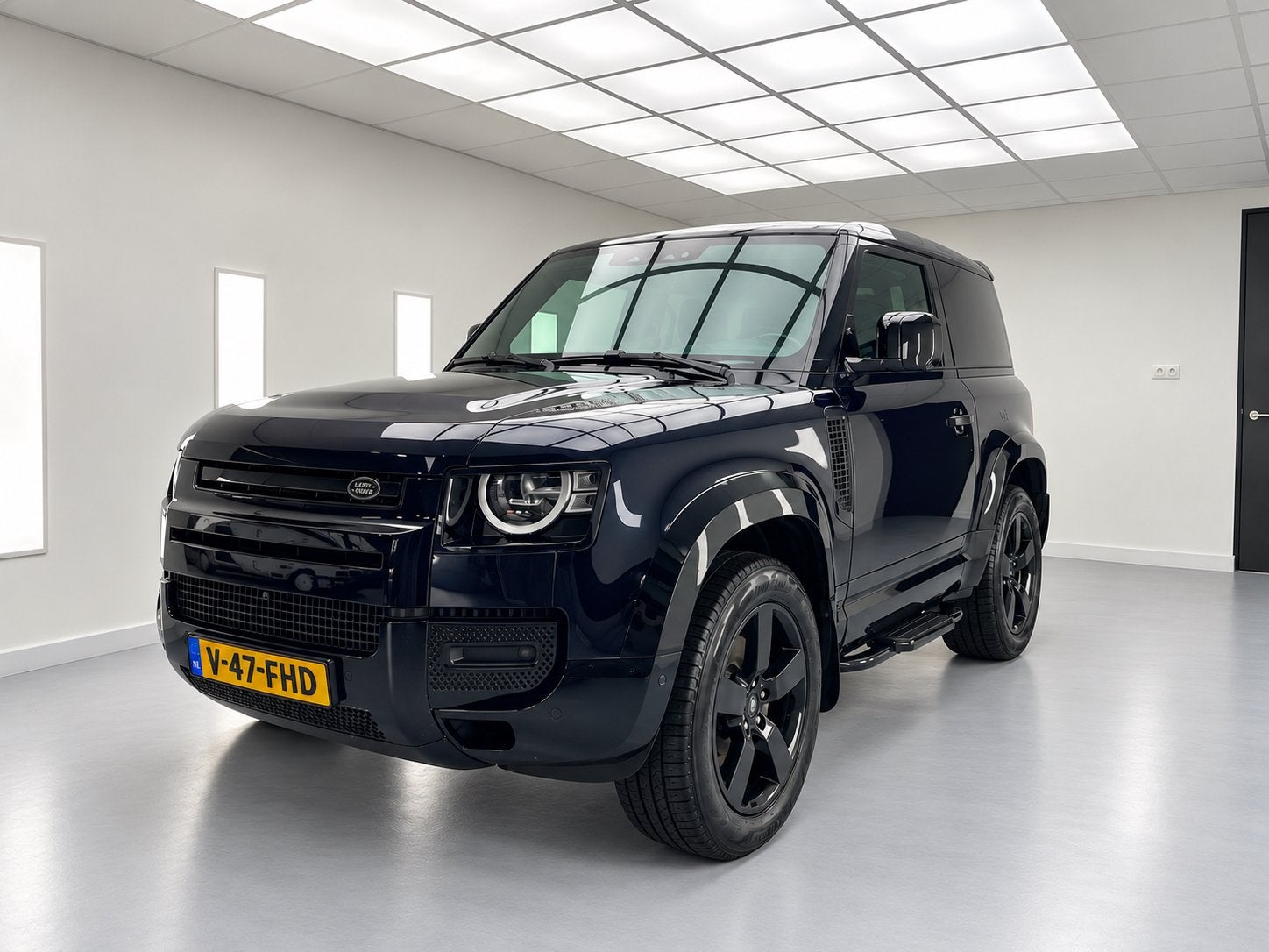 Land Rover Defender 90 D200 | Grijs Kenteken | Navy Blue PPF, Euro 5, Stof, Zwart, Blauw