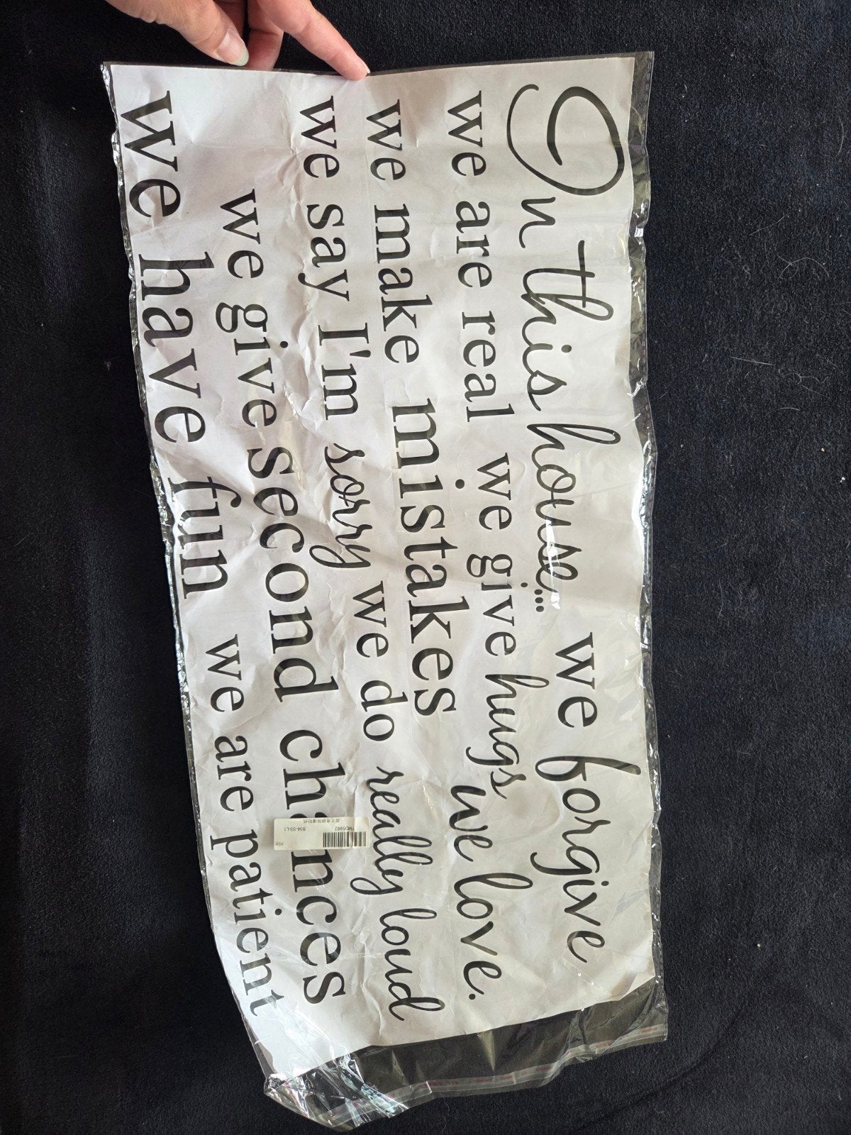 Muursticker 'In this house' - Inspirerende tekst, Ophalen, Zwart, Nieuw, Kunststof