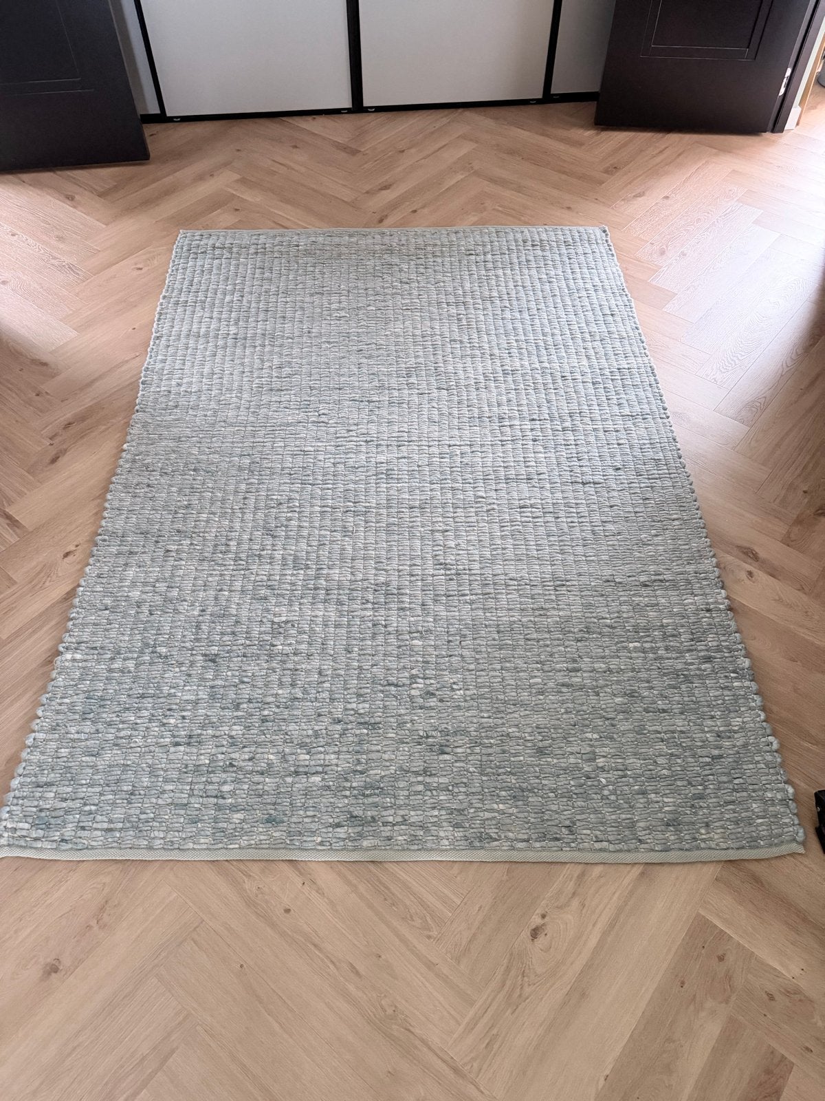 Perletta vloerkleed blauw-groen - Wol/Sisal - 170x240 cm, Blauw, 150 tot 200 cm, 200 cm of meer, Ophalen of Verzenden