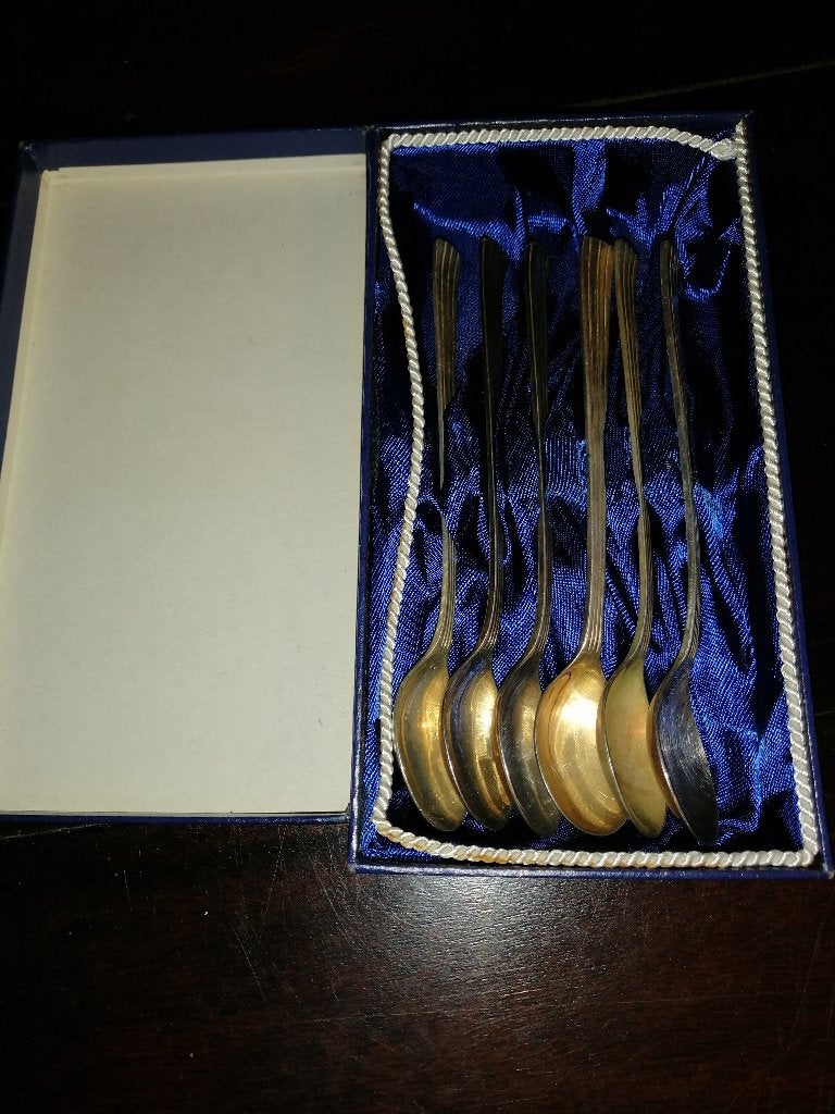 DE verzilverde theelepels, 14cm lang, 6st., Ophalen of Verzenden