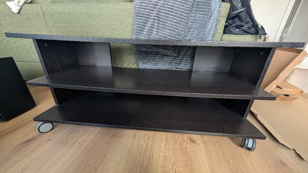 TV console, Ophalen, Gebruikt, 100 tot 150 cm, Black wood