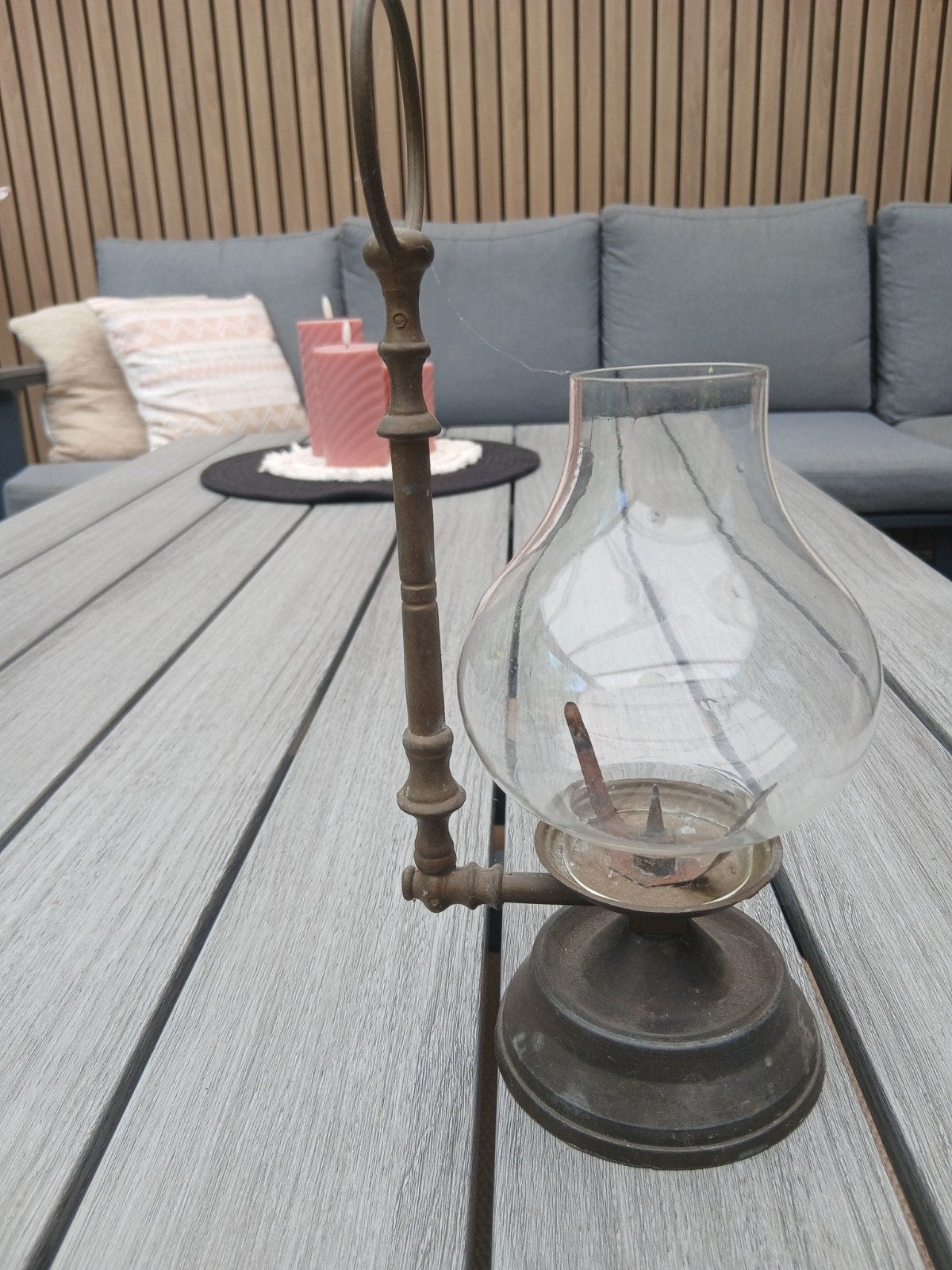 Antieke olielamp / stormlamp, Ophalen of Verzenden