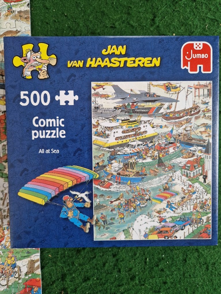 Jan van Haasteren puzzel All at sea, Ophalen of Verzenden, 500 t/m 1500 stukjes, Zo goed als nieuw, Legpuzzel