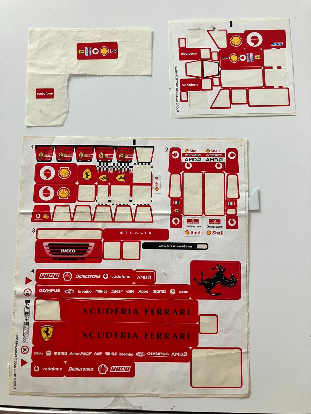 Lego Ferrari stickervellen 8362 en 8654, Ophalen, Zo goed als nieuw
