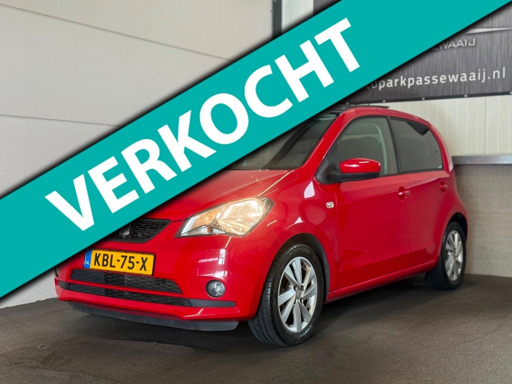 Seat MII 1.0 Style Chic Pano, Cruise Control, Navigatie, Sto, Euro 5, Stof, Gebruikt, Zwart