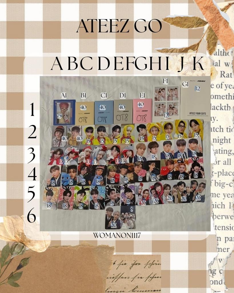Ateez photocard set, Verzenden, Zo goed als nieuw, Foto of Kaart