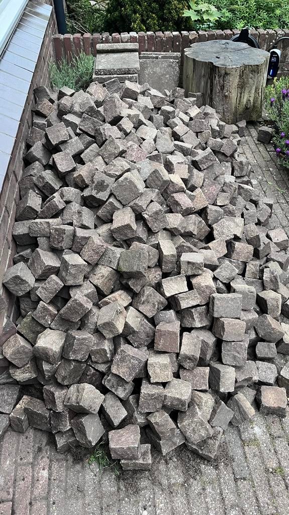 Gratis  natuurstenen keien, Tuin en Terras, Ophalen, Gebruikt, Klinkers, Natuursteen