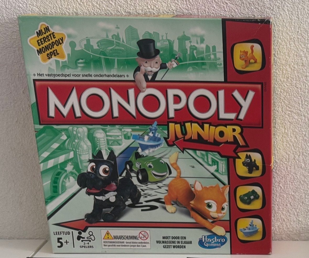 Monopoly Junior - Mijn Eerste Monopoly Spel, Drie of vier spelers, Ophalen of Verzenden, Gebruikt