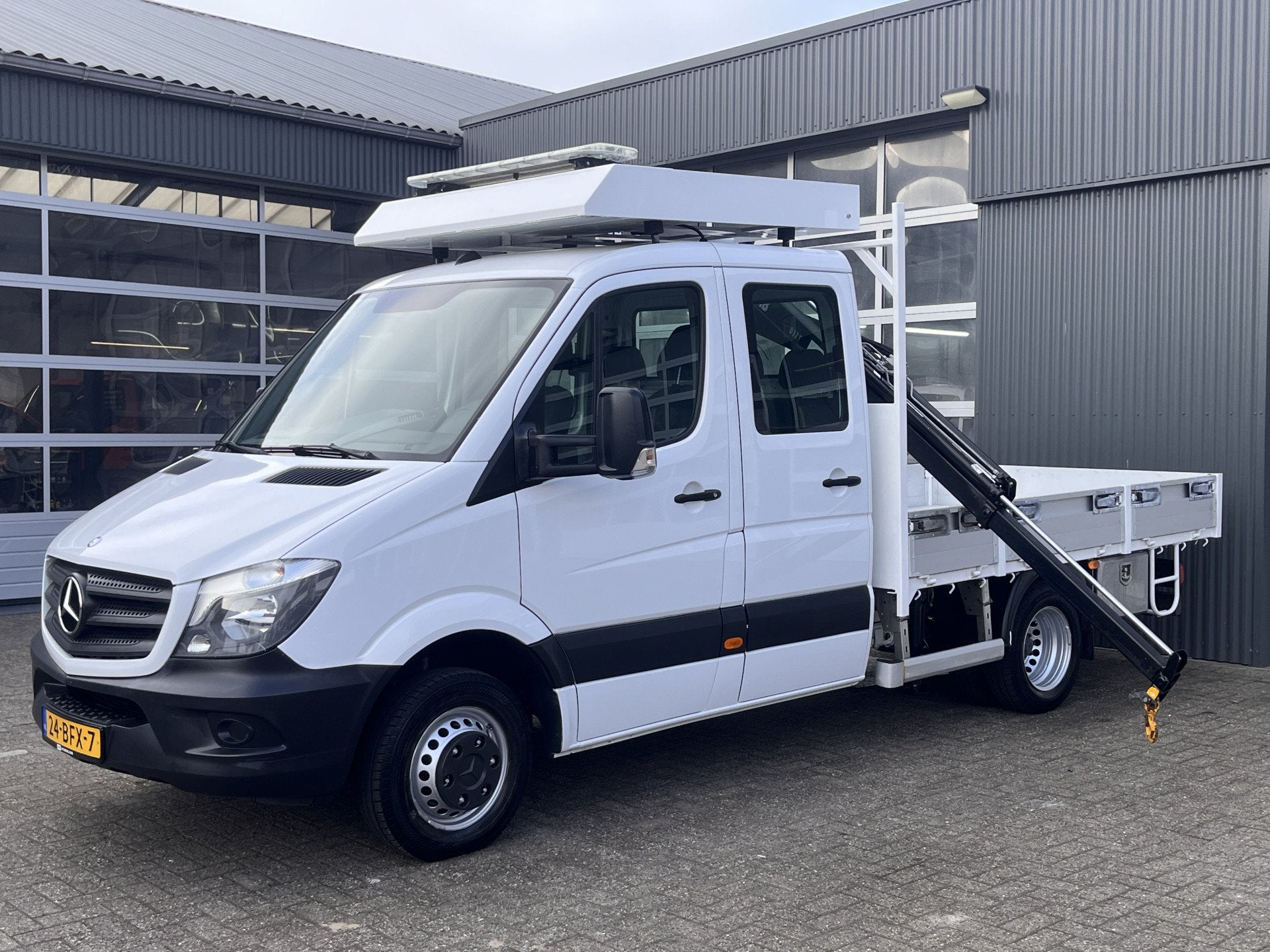 Mercedes-Benz Sprinter 513 CDI Hiab Laadkraan 018T Trekhaak, Automaat, Stof, 4 cilinders, Wit