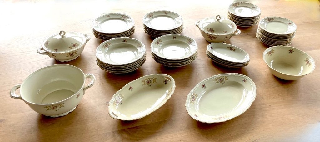 Klassiek Kahla Servies - 51 delen, Ophalen, Porselein, Overige stijlen, Kop(pen) en/of Schotel(s)