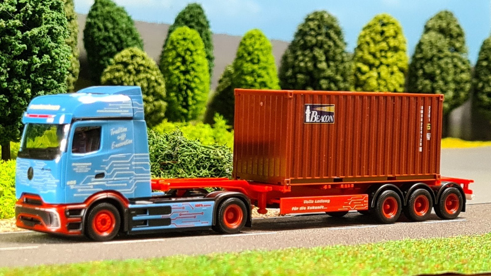 238 Herpa 1:87 Frankenbach Mercedes ProCabin containertraile, Ophalen of Verzenden, Nieuw, Bus of Vrachtwagen, Herpa
