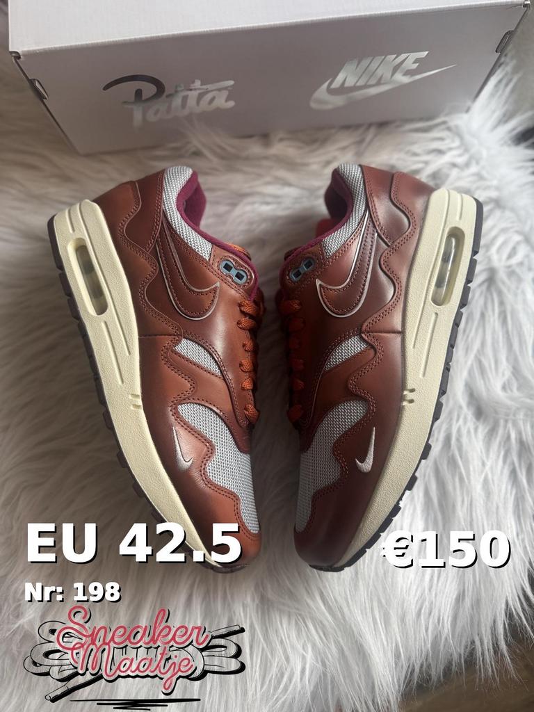 Nike Air Max 1 Patta Wave Dark Russet - Maat 42.5, Bruin, Nieuw, Ophalen of Verzenden, Sneakers of Gympen