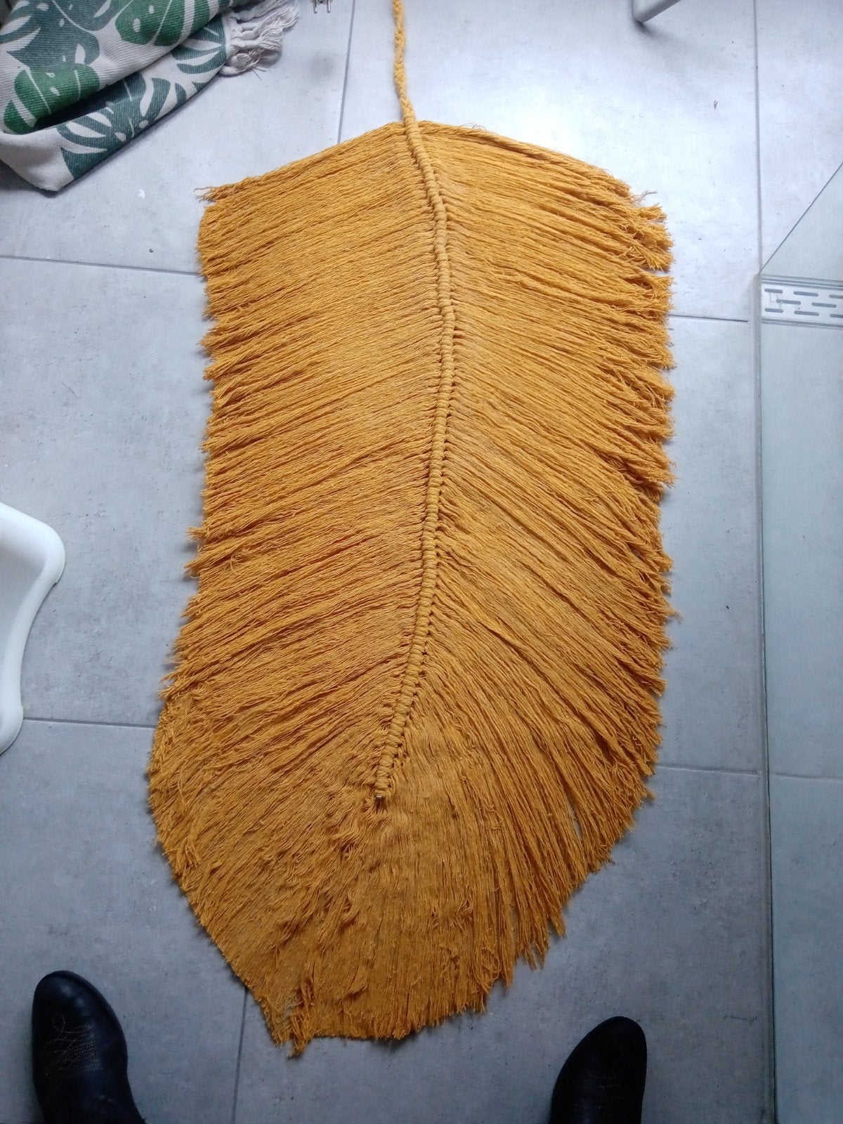 Macrame veer van 130 hoog & 60 breed(60% naar een goed doel), Ophalen, Geel, Wandkleed, Nieuw